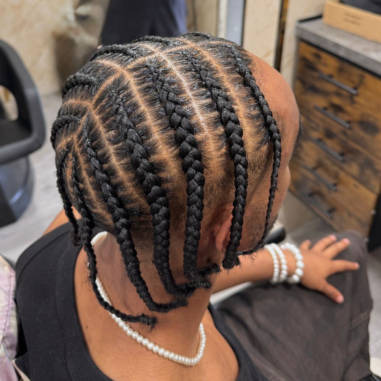 Frische Cornrows mit klaren sauberen Kanten